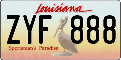 LA license plate ZYF888