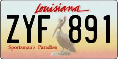 LA license plate ZYF891