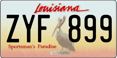 LA license plate ZYF899