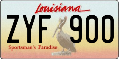 LA license plate ZYF900