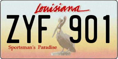 LA license plate ZYF901