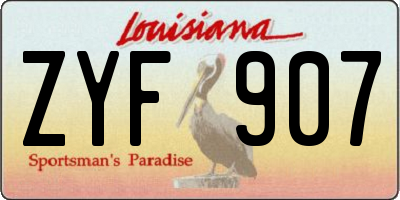 LA license plate ZYF907