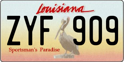 LA license plate ZYF909