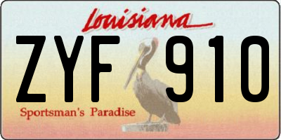 LA license plate ZYF910