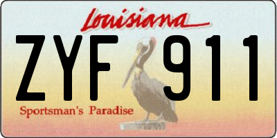 LA license plate ZYF911