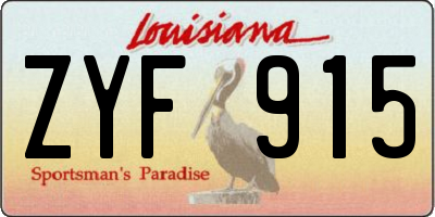 LA license plate ZYF915