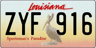 LA license plate ZYF916