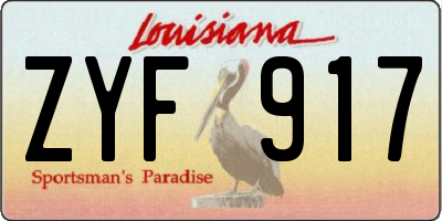 LA license plate ZYF917