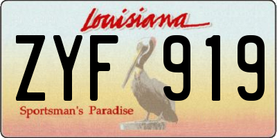 LA license plate ZYF919