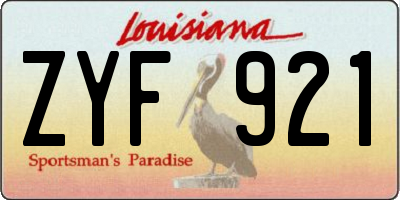 LA license plate ZYF921