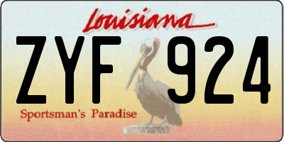 LA license plate ZYF924