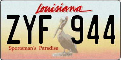 LA license plate ZYF944