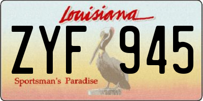 LA license plate ZYF945