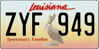 LA license plate ZYF949