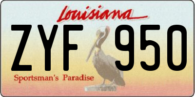 LA license plate ZYF950