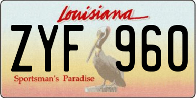 LA license plate ZYF960