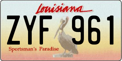 LA license plate ZYF961