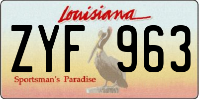 LA license plate ZYF963