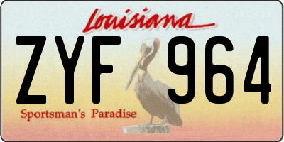 LA license plate ZYF964