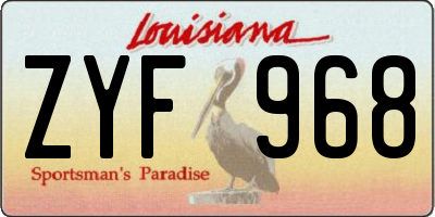 LA license plate ZYF968