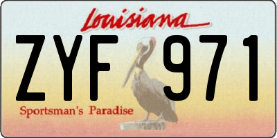 LA license plate ZYF971