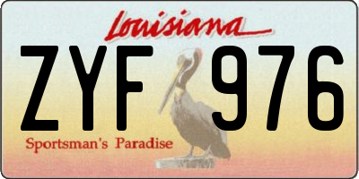 LA license plate ZYF976