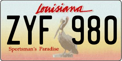 LA license plate ZYF980