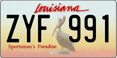 LA license plate ZYF991