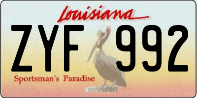 LA license plate ZYF992