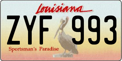 LA license plate ZYF993