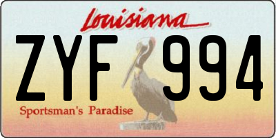 LA license plate ZYF994