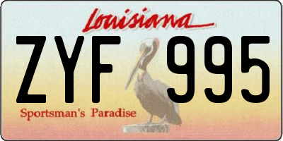 LA license plate ZYF995