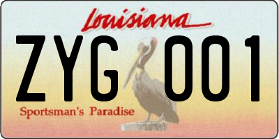 LA license plate ZYG001