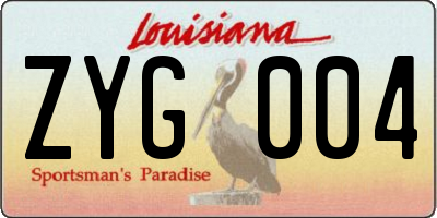 LA license plate ZYG004