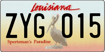 LA license plate ZYG015