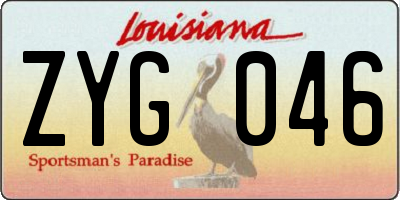 LA license plate ZYG046