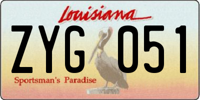 LA license plate ZYG051