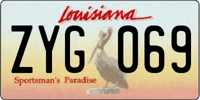 LA license plate ZYG069
