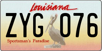 LA license plate ZYG076