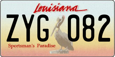 LA license plate ZYG082
