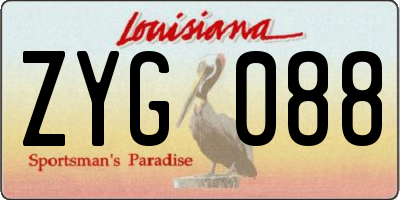 LA license plate ZYG088