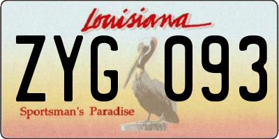 LA license plate ZYG093