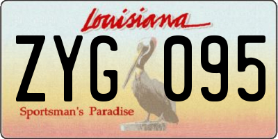 LA license plate ZYG095