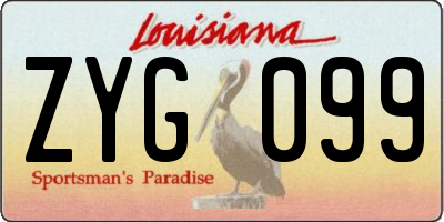 LA license plate ZYG099