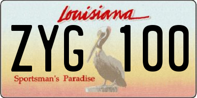LA license plate ZYG100