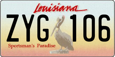 LA license plate ZYG106