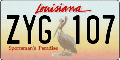 LA license plate ZYG107