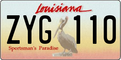 LA license plate ZYG110