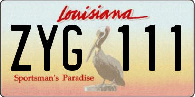 LA license plate ZYG111