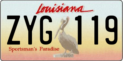 LA license plate ZYG119